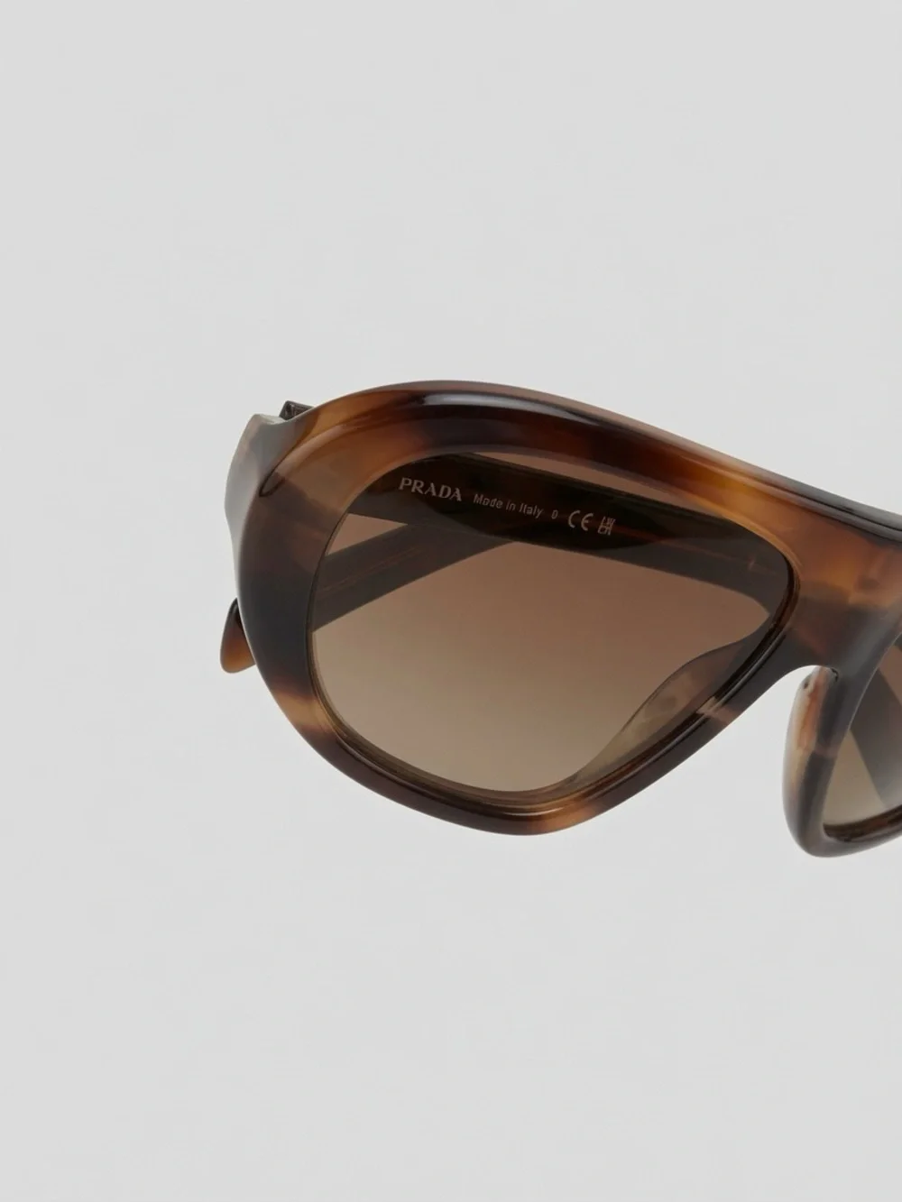 Prada Tortoiseshell Brown Gradient Oversized Aviator Sunglasses